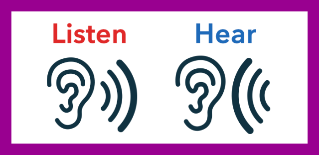 listen 表示有意识地去听,并包含"去听"这个动作     hear